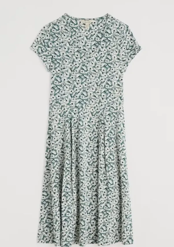 Seasalt Pier View Jersey Dress Scatter Daisy Nettle