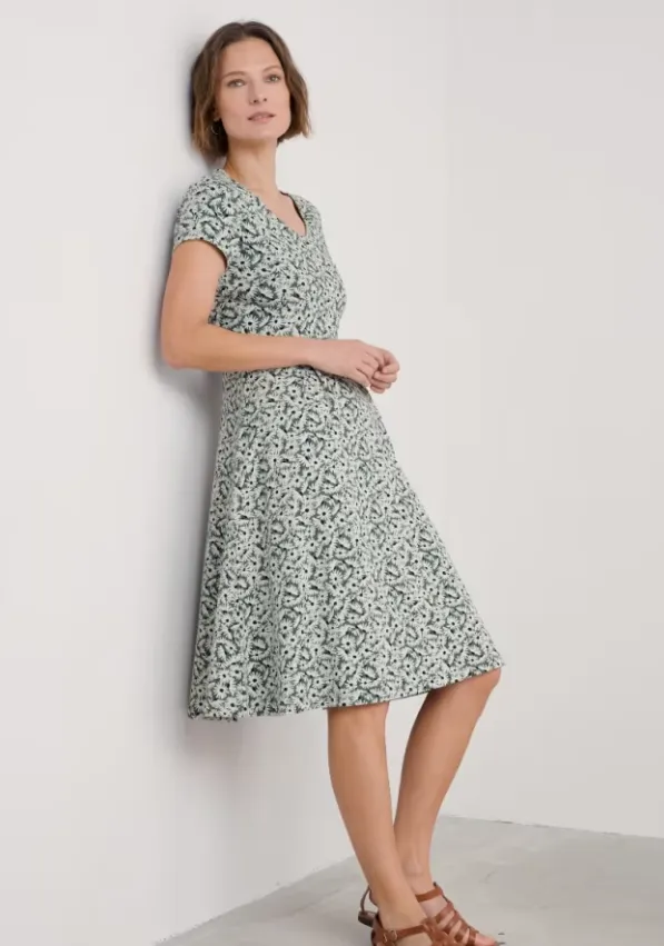 Seasalt Pier View Jersey Dress Scatter Daisy Nettle