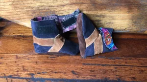 Size 21 Baby Ninja Boots - Blue, Orange Aztec Rhombus