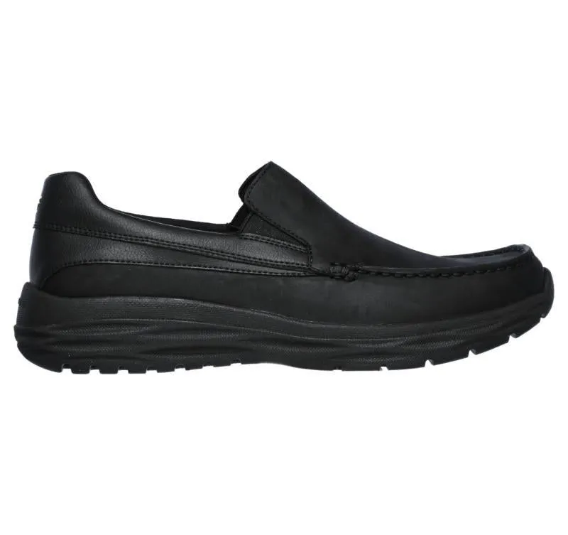 Skechers Mens Harsen black slip on shoe