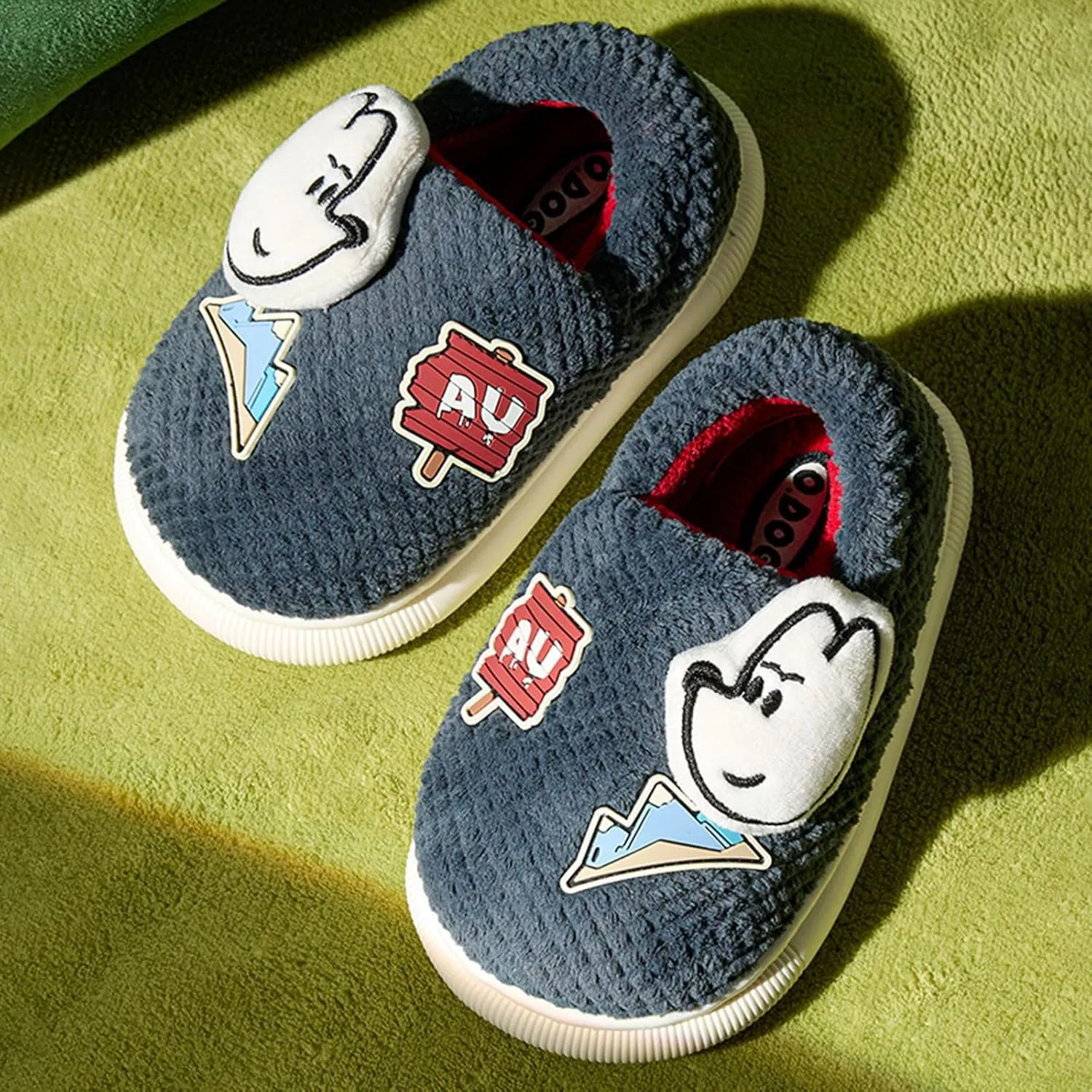 Slippers Big Kid Boys Cute Slippers With Memory Foam Kids Plush Warm Winter House Shoes Little Boys Slippers Dinosaurs