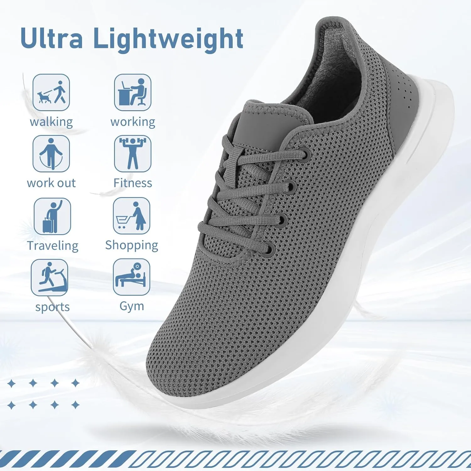 Sneakers for Women Men, Walking Shoes Tree Womens Runner Sneakers with Arch Support, Comfortable Lightweight Walking Sneakers, Non Slip Athletic Tennis Running Shoes for Gym Workout Yoga Walking