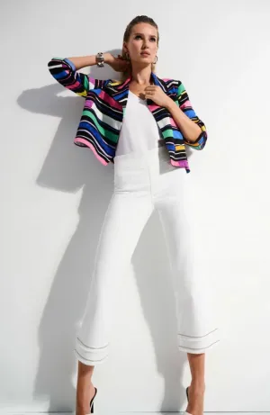 Straight Crop Pull-On Jeans with Beading