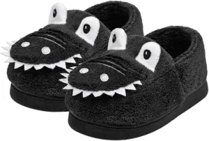 Toddler Boys Girls House Dinosaur Plush Slippers Winter Fall Warm Bedroom House Indoor Outdoor Cotton Shoes