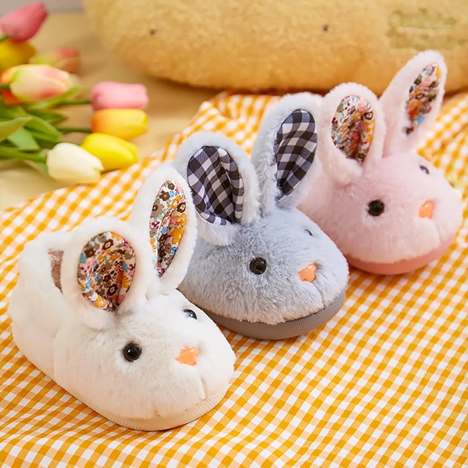 Toddler Slippers House Slipper Kids Rabbit Winter Slipper Warm Bunny Slippers Soft Plush Indoor Girls Boys Slipper
