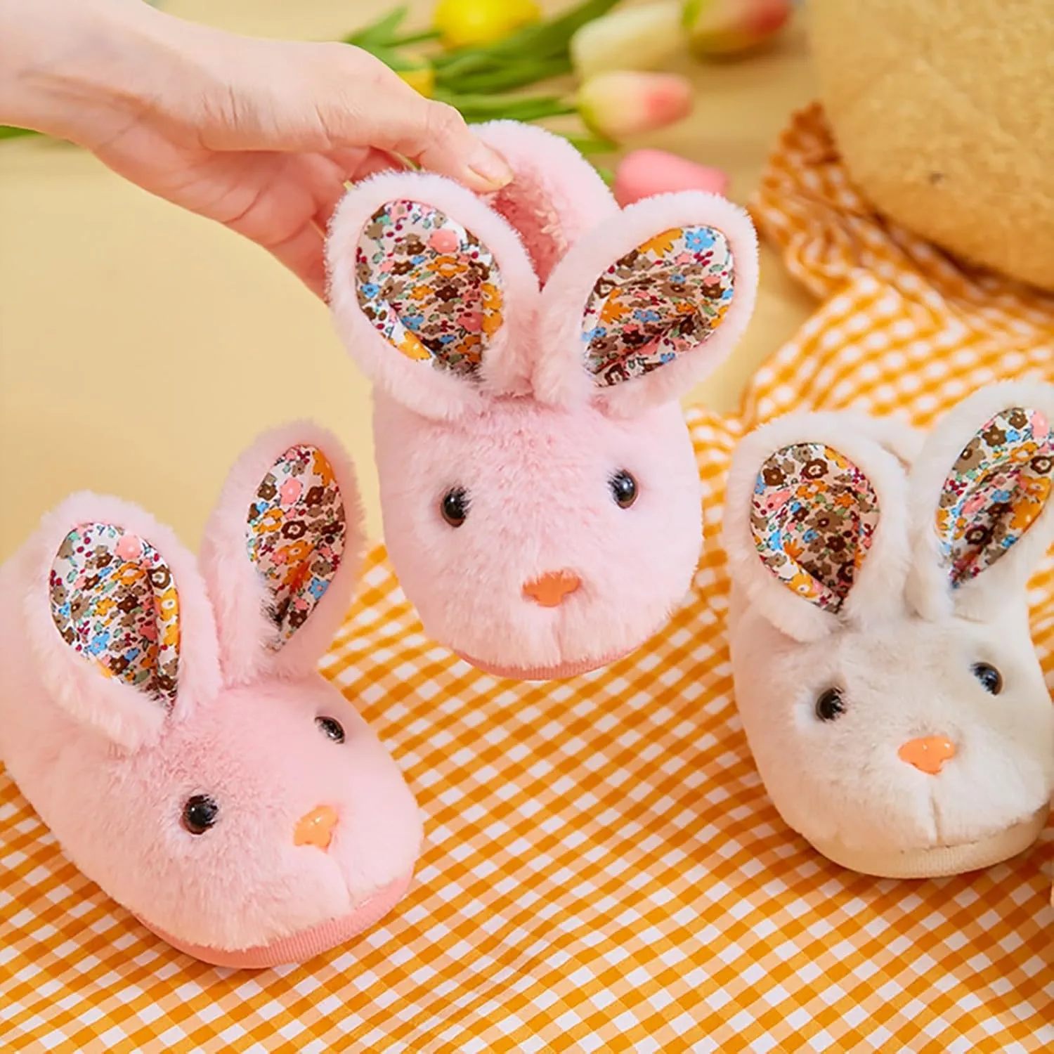 Toddler Slippers House Slipper Kids Rabbit Winter Slipper Warm Bunny Slippers Soft Plush Indoor Girls Boys Slipper