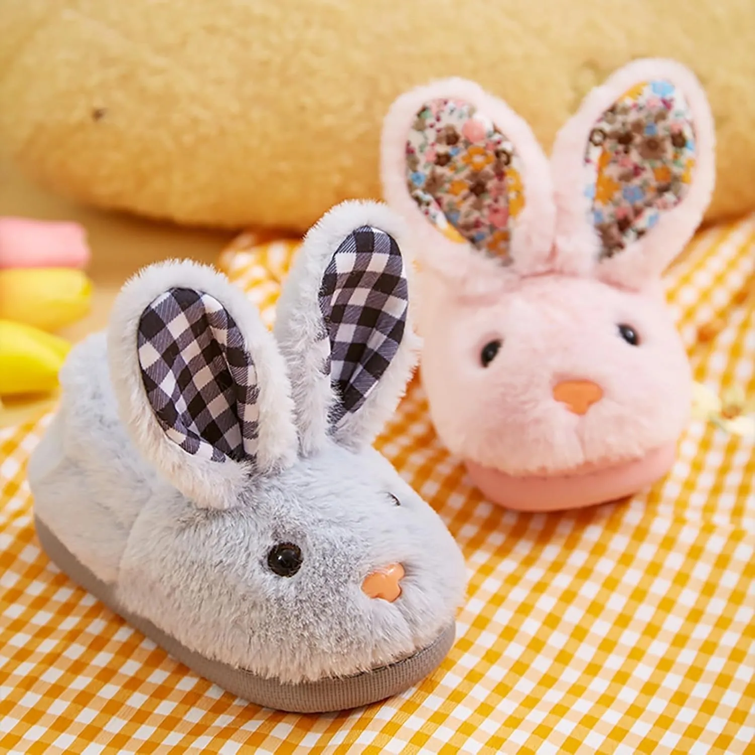 Toddler Slippers House Slipper Kids Rabbit Winter Slipper Warm Bunny Slippers Soft Plush Indoor Girls Boys Slipper