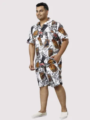 Wild Kingdom Digital Printed Half Co-ords Set Men's Plus Size Wild Kingdom Digital Printed Half Co-ords Set Men's Plus Size