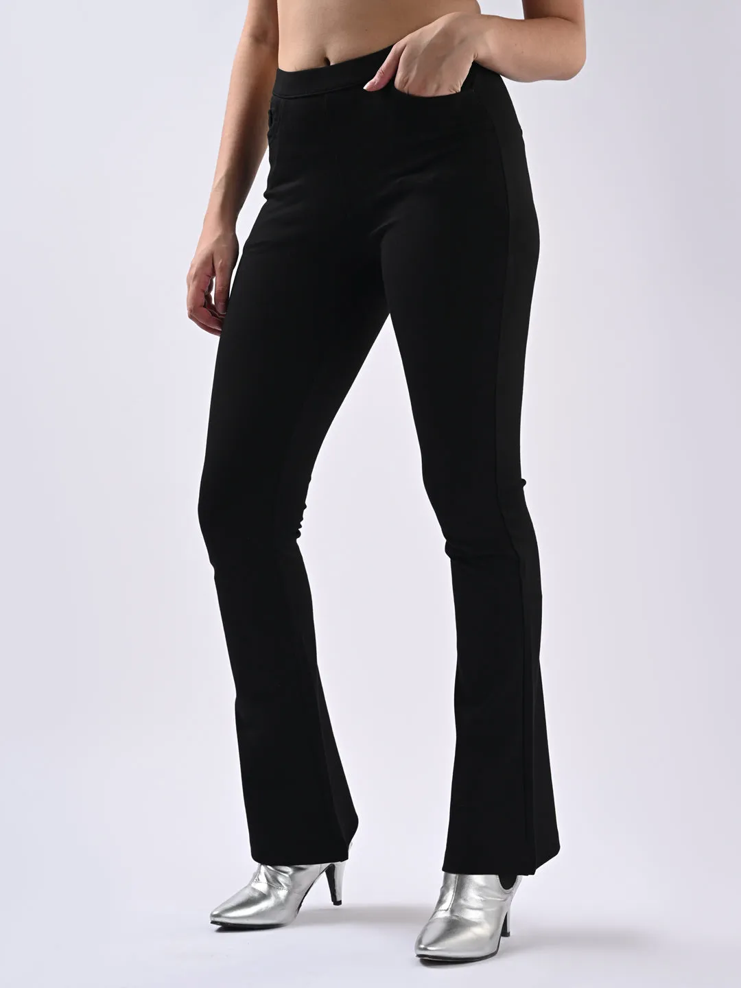 Women Black Flare Tregging