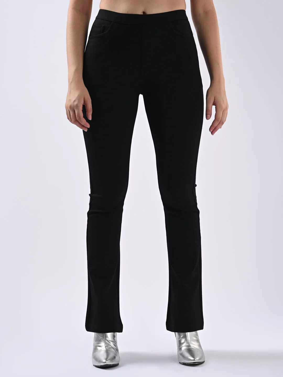 Women Black Flare Tregging