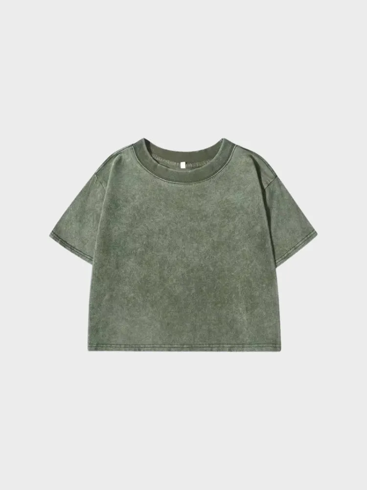 Women Cropped Washed T-Shirt