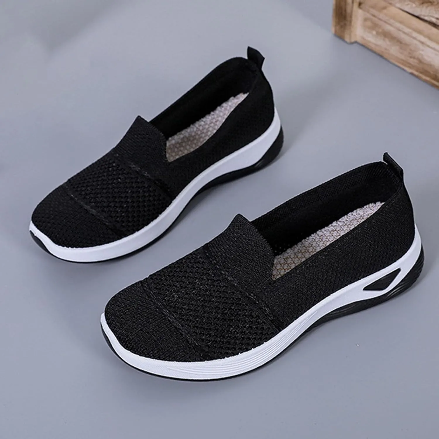 Women Orthopedic Shoes Breathable Soft Mesh Go Walking Shoes Lightweight Slip on Memory Foam Athletic Tennis Sneakers