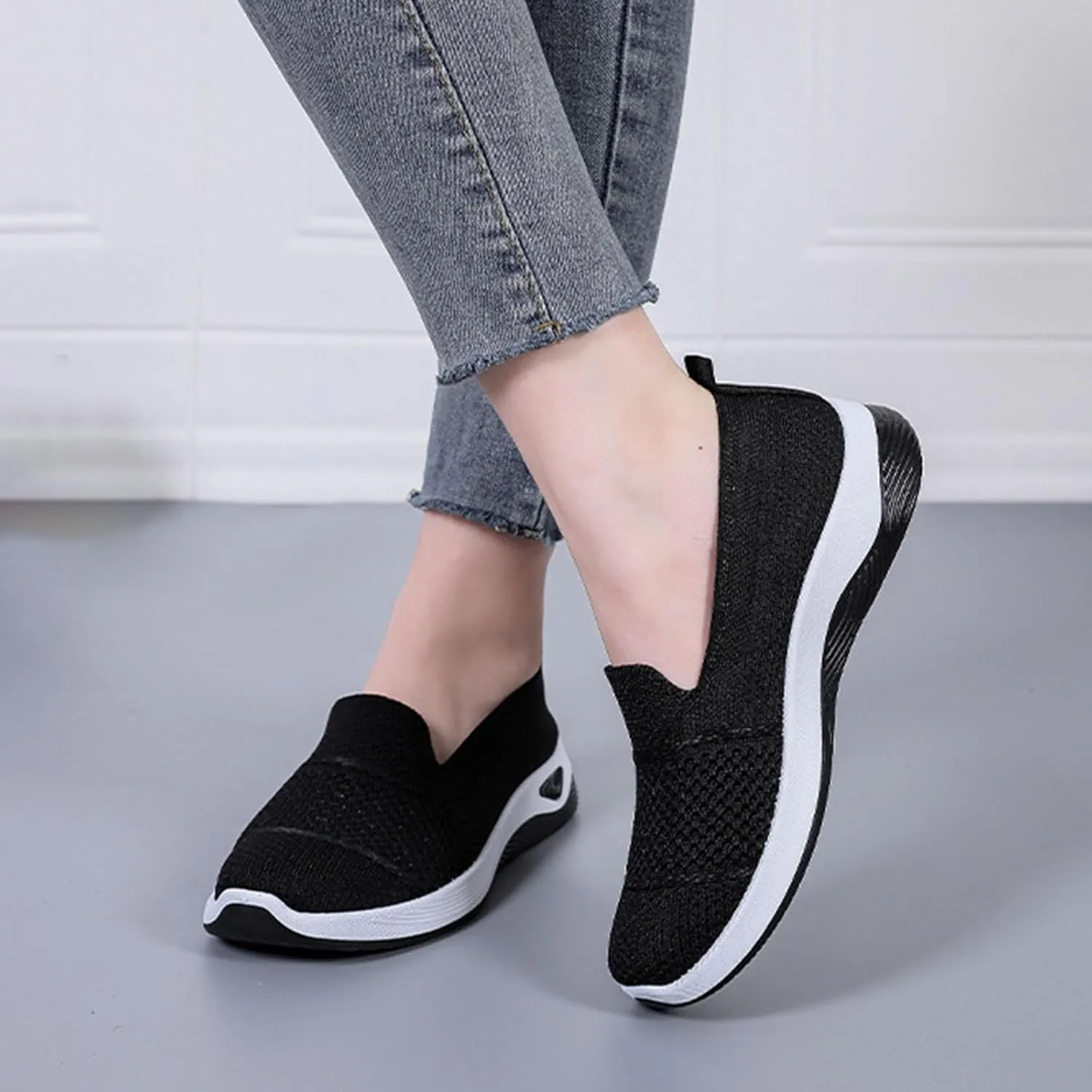 Women Orthopedic Shoes Breathable Soft Mesh Go Walking Shoes Lightweight Slip on Memory Foam Athletic Tennis Sneakers