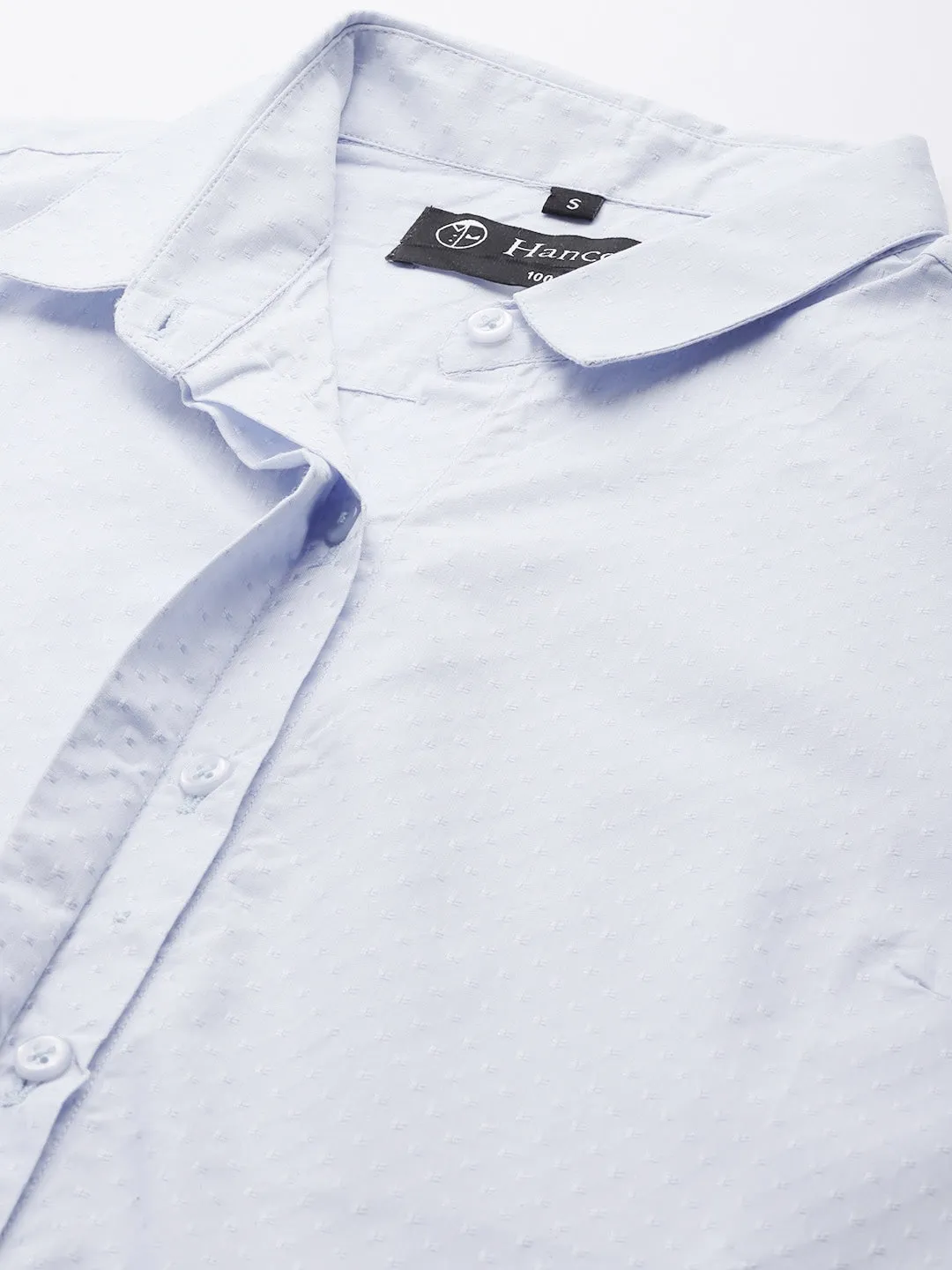 Women Sky Solid Pure Cotton Slim Fit Formal Shirt
