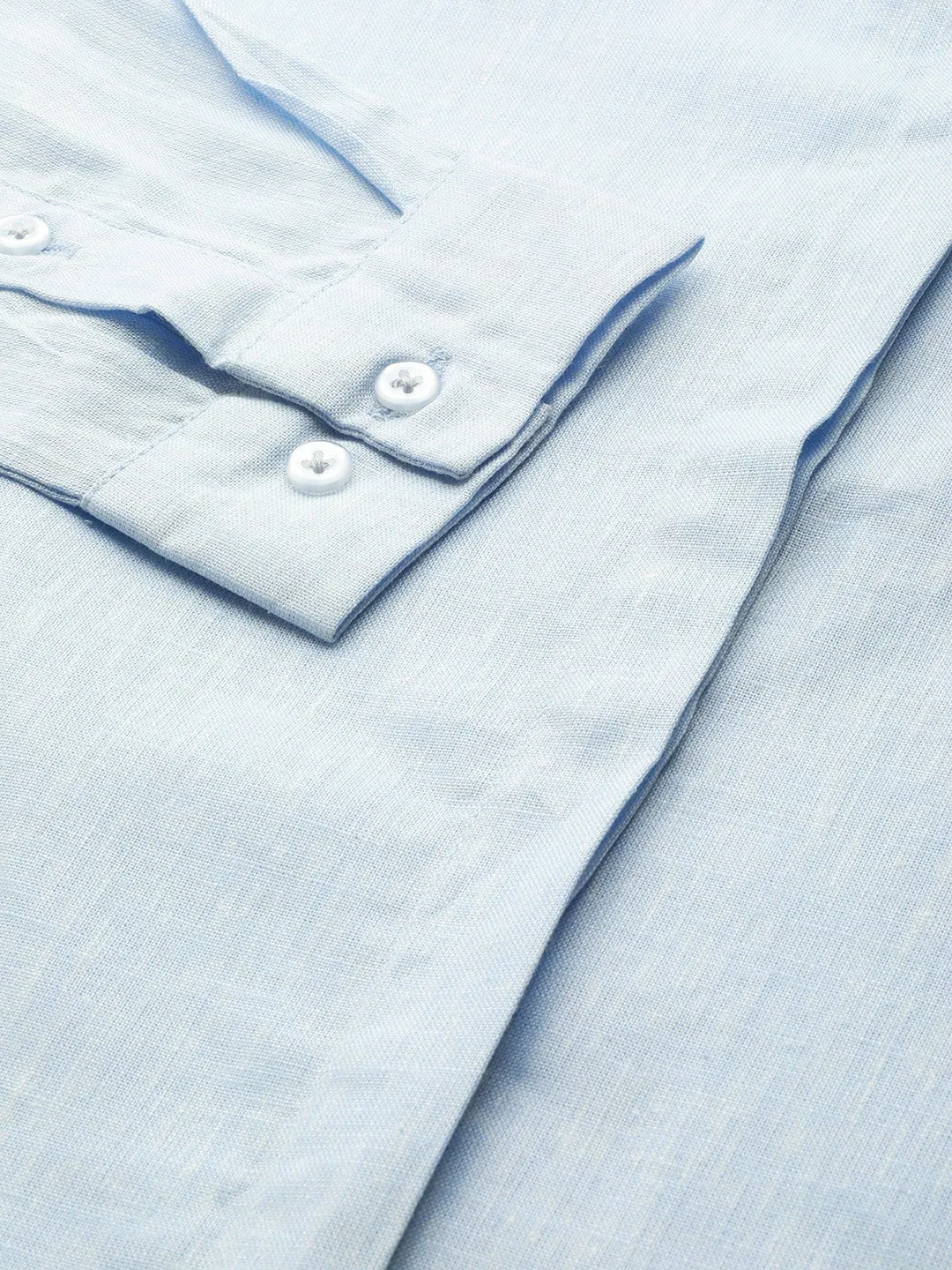Women Sky Solids Linen Cotton Slim Fit Formal Shirt