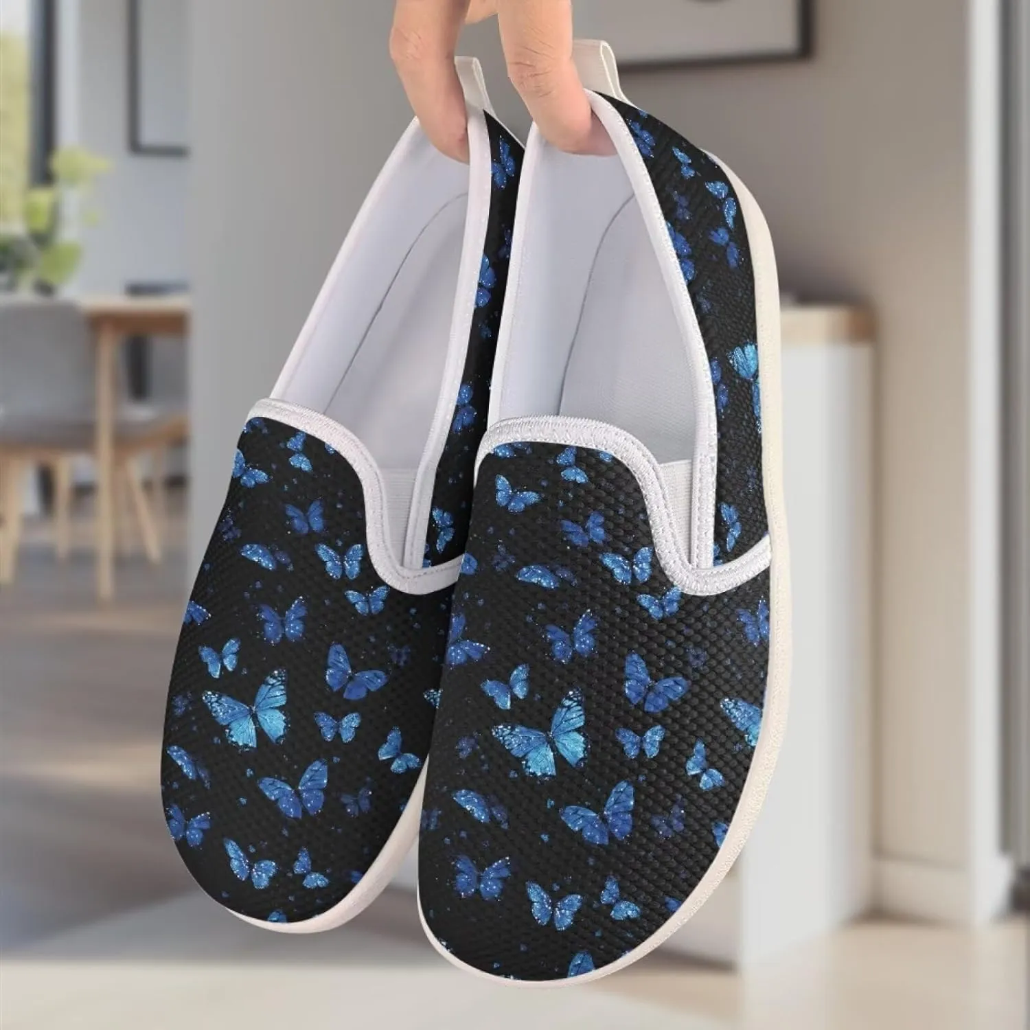 Women's Butterfly Wedding Shoes Wide Toe Walking Flats Leisure Loafers Memory Foam Tennis Shoes