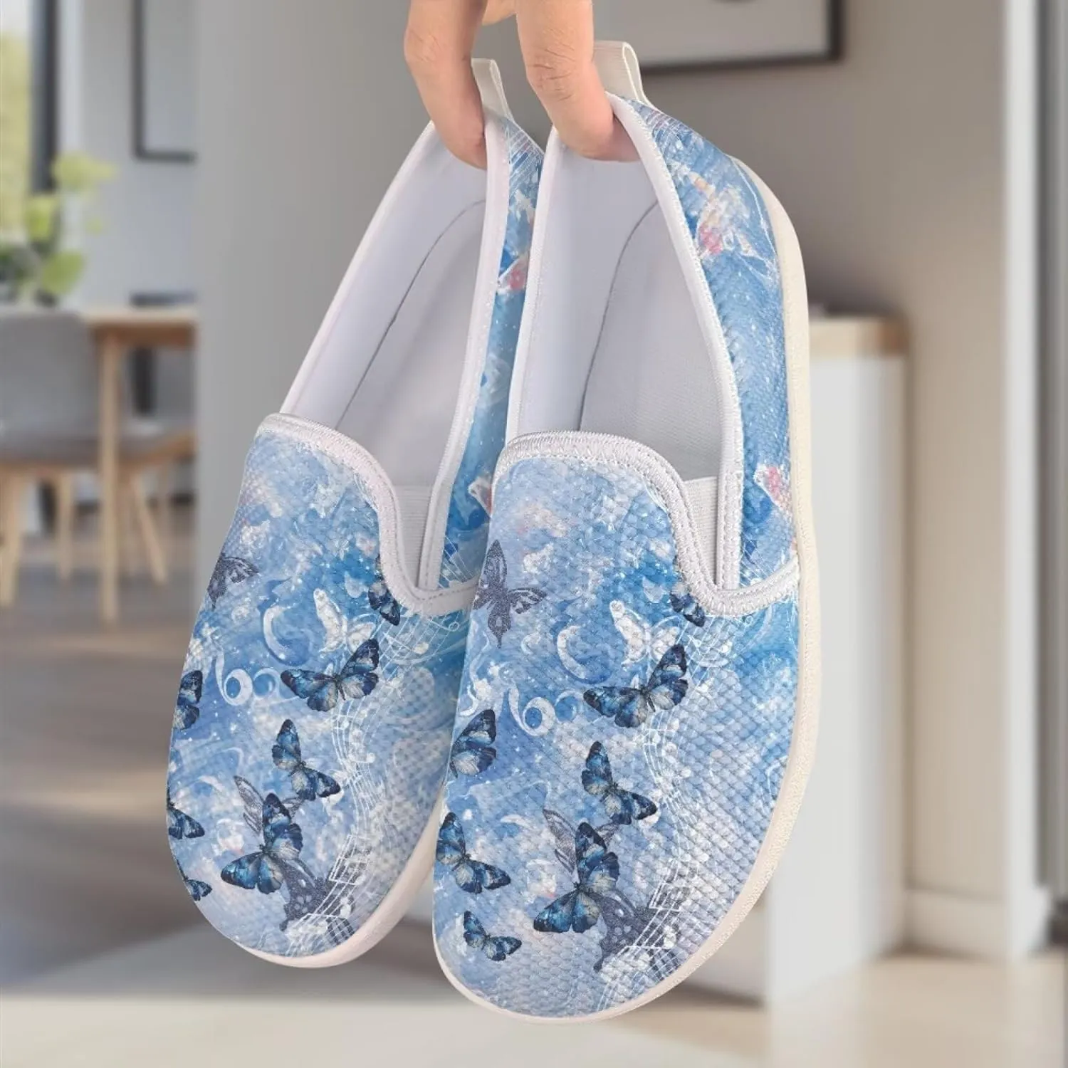 Women's Butterfly Wedding Shoes Wide Toe Walking Flats Leisure Loafers Memory Foam Tennis Shoes