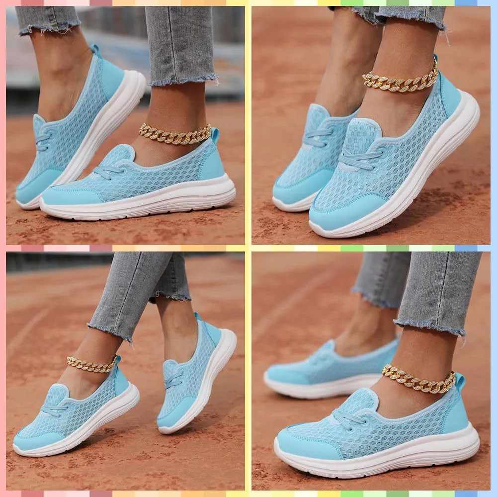 Women's Orthopedic Walking Shoes Breathable Mesh Slip-Ons with Soft Sole, Arch Support & Non-Slip Comfort for All-Day Wear
