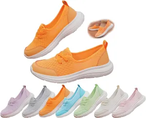 Women's Orthopedic Walking Shoes Breathable Mesh Slip-Ons with Soft Sole, Arch Support & Non-Slip Comfort for All-Day Wear