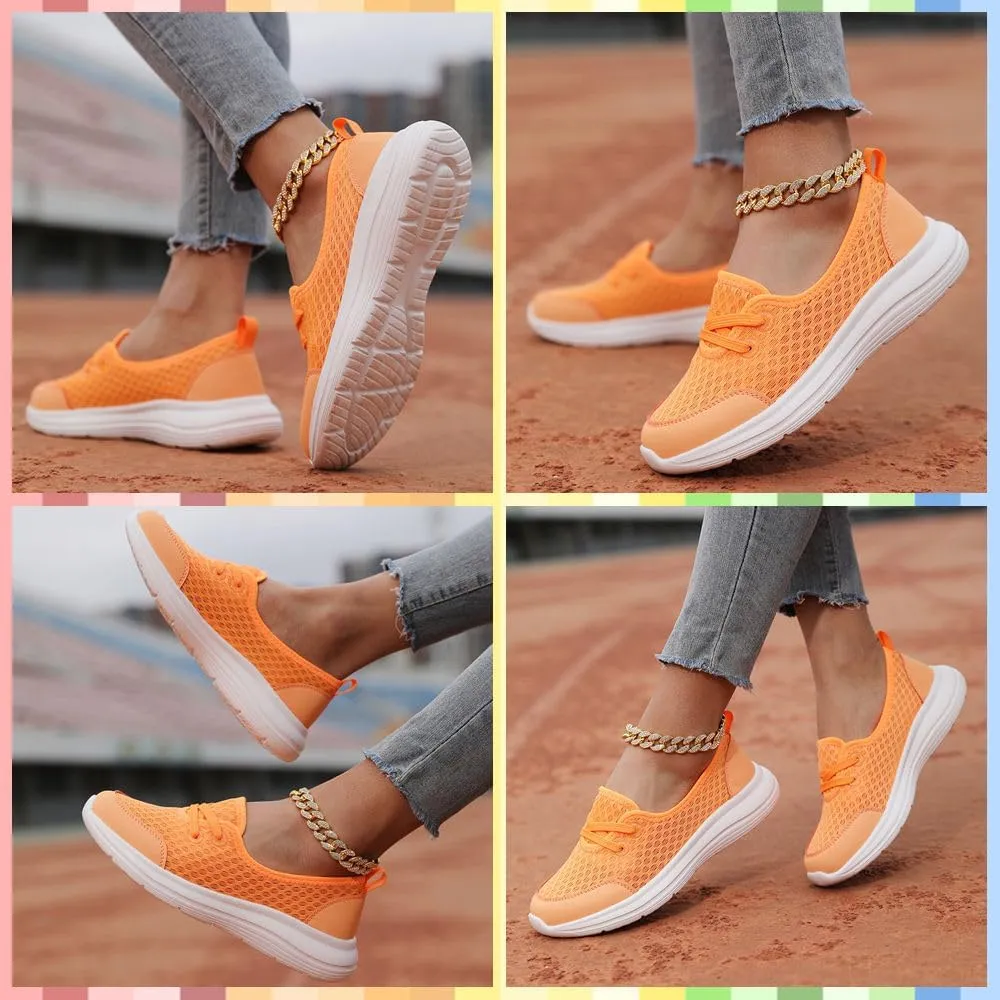 Women's Orthopedic Walking Shoes Breathable Mesh Slip-Ons with Soft Sole, Arch Support & Non-Slip Comfort for All-Day Wear