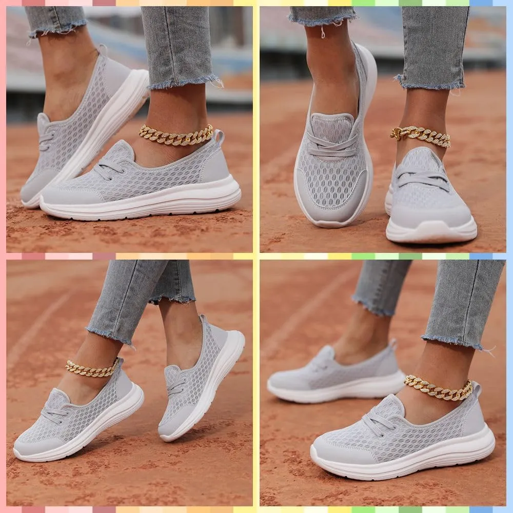 Women's Orthopedic Walking Shoes Breathable Mesh Slip-Ons with Soft Sole, Arch Support & Non-Slip Comfort for All-Day Wear