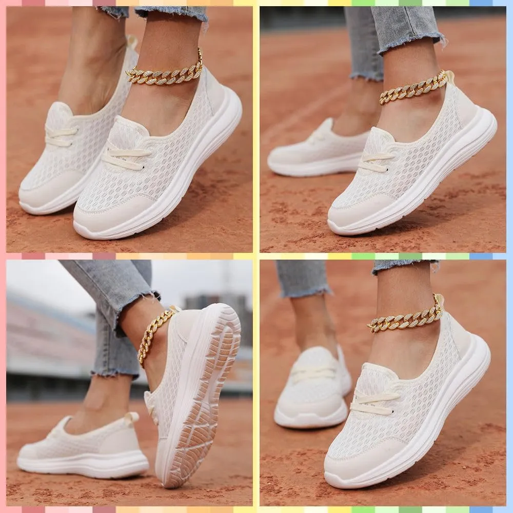 Women's Orthopedic Walking Shoes Breathable Mesh Slip-Ons with Soft Sole, Arch Support & Non-Slip Comfort for All-Day Wear