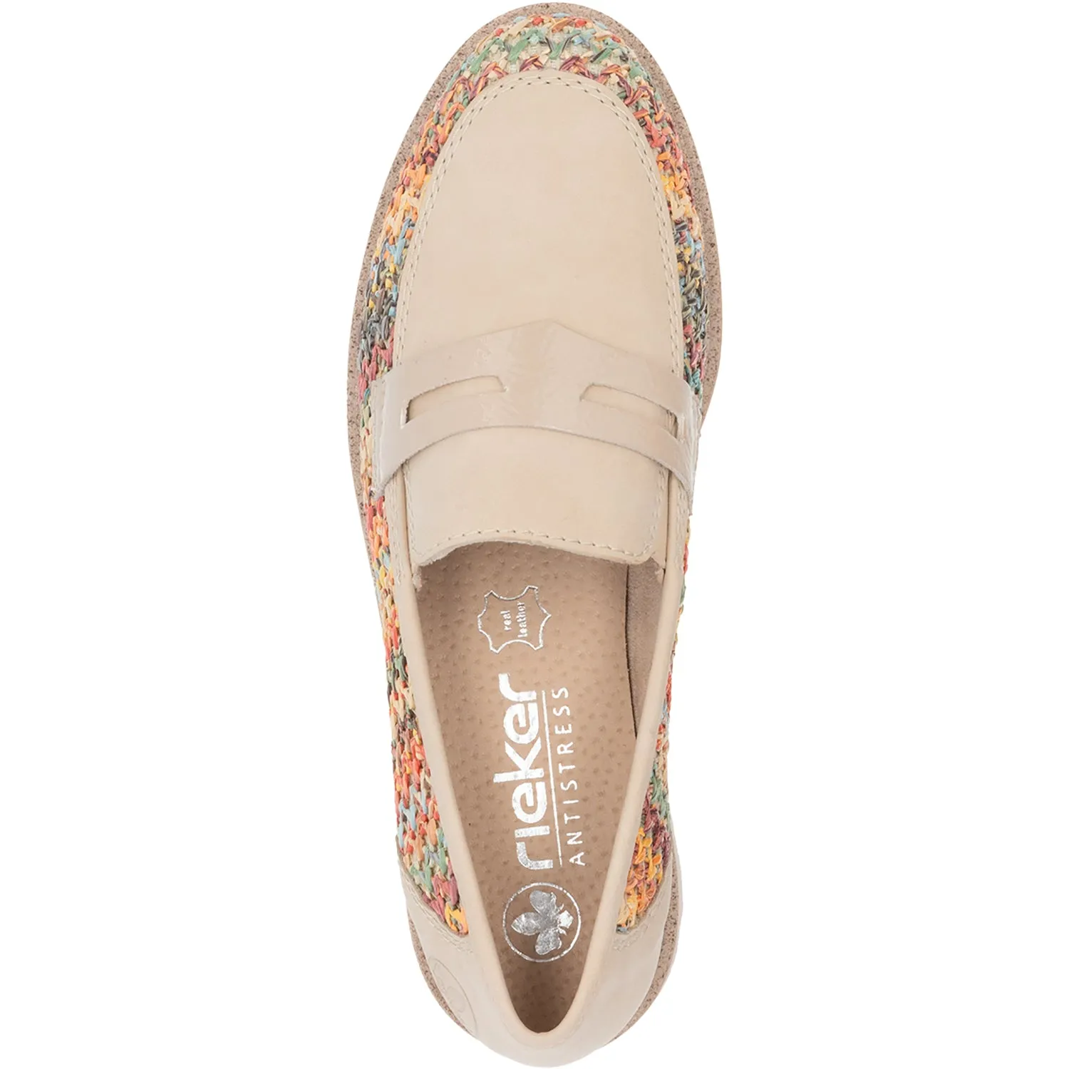 Women's Rieker 45562-90 Gitta 62 Perle Vegan Patent/Multi Woven