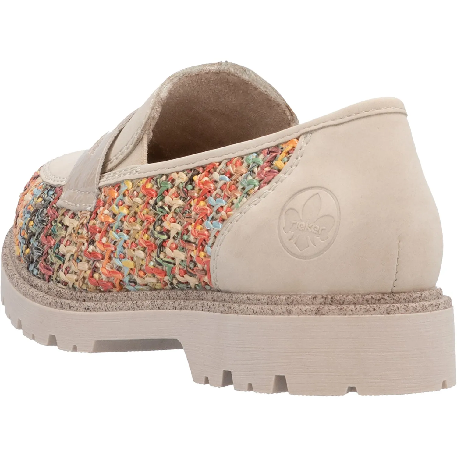 Women's Rieker 45562-90 Gitta 62 Perle Vegan Patent/Multi Woven