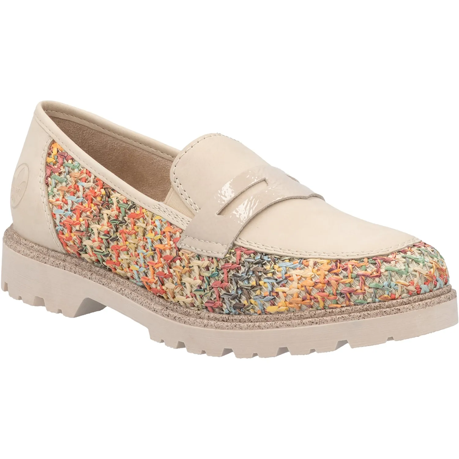 Women's Rieker 45562-90 Gitta 62 Perle Vegan Patent/Multi Woven