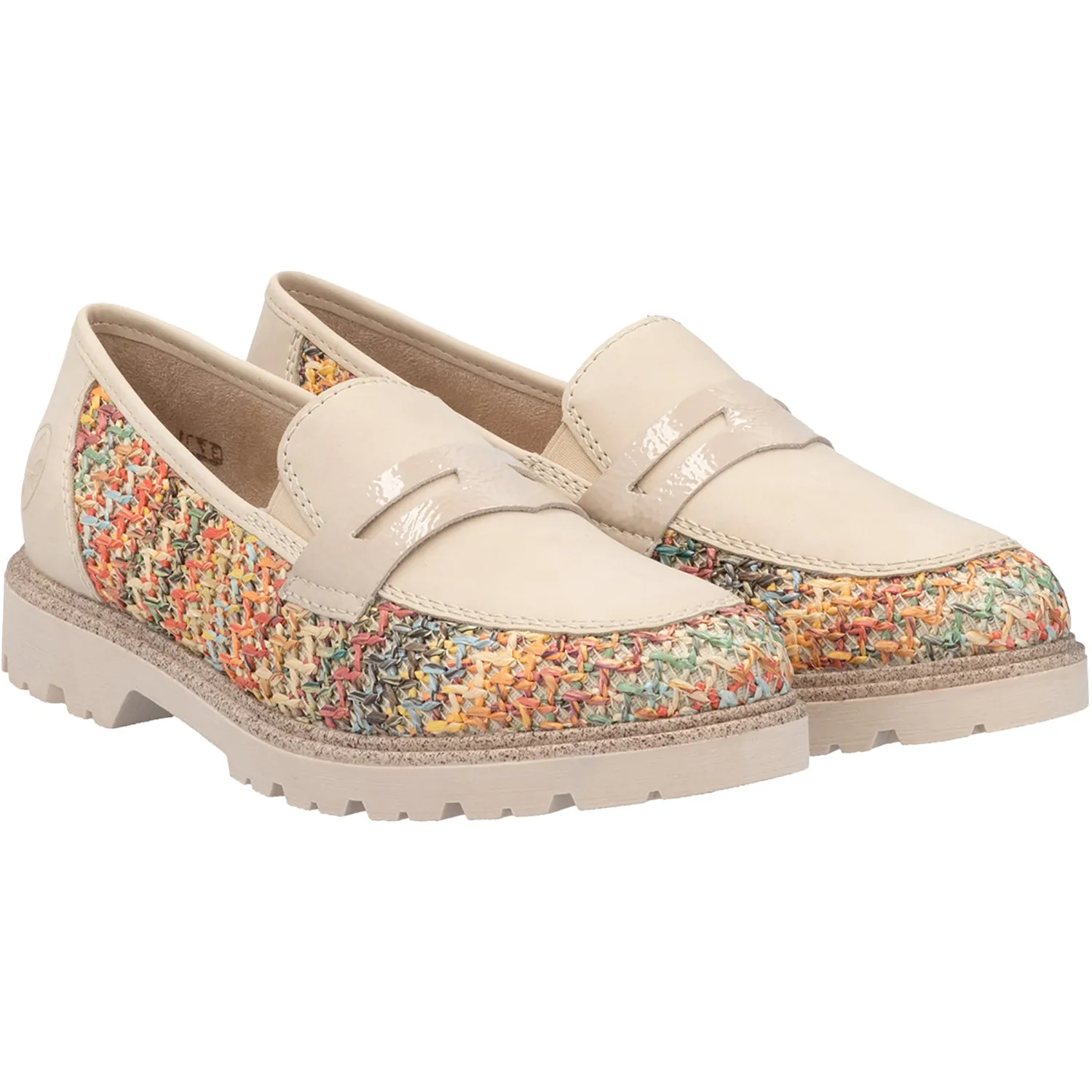 Women's Rieker 45562-90 Gitta 62 Perle Vegan Patent/Multi Woven