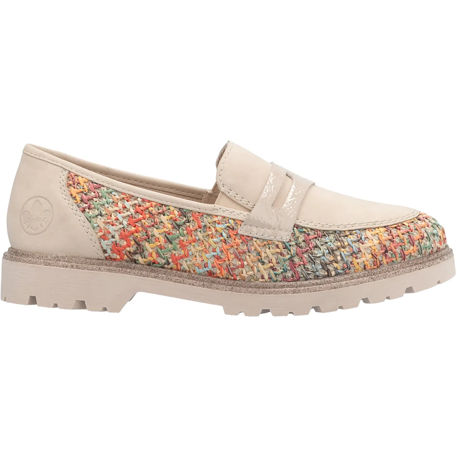 Women's Rieker 45562-90 Gitta 62 Perle Vegan Patent/Multi Woven