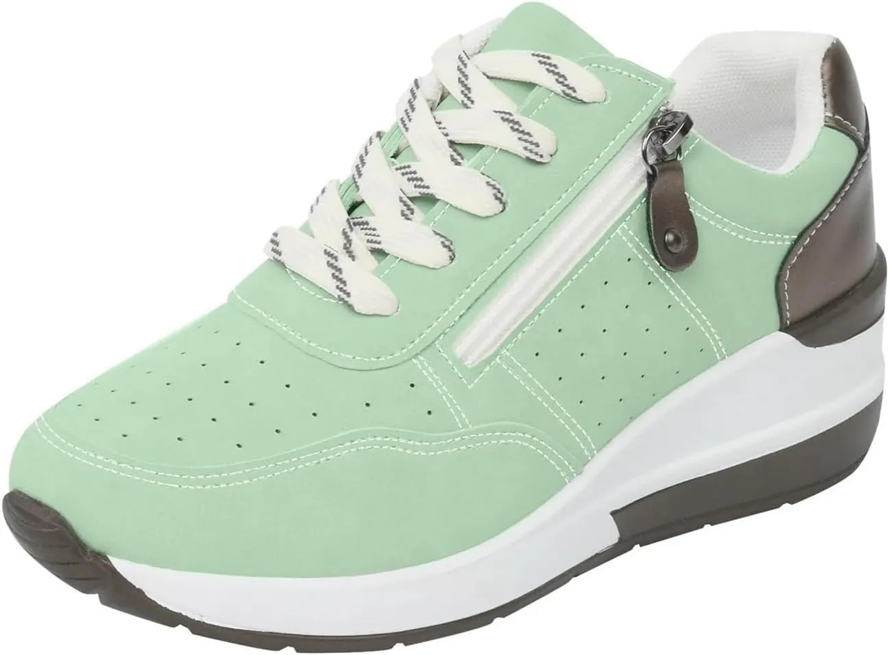 Women's Slip On Walking Shoes Faux Leather Classic Tennis Shoes Breathable Non Slip Athletic Gym Workout Training Fashion Sneakers Minimalist Barefoot Sneakers
