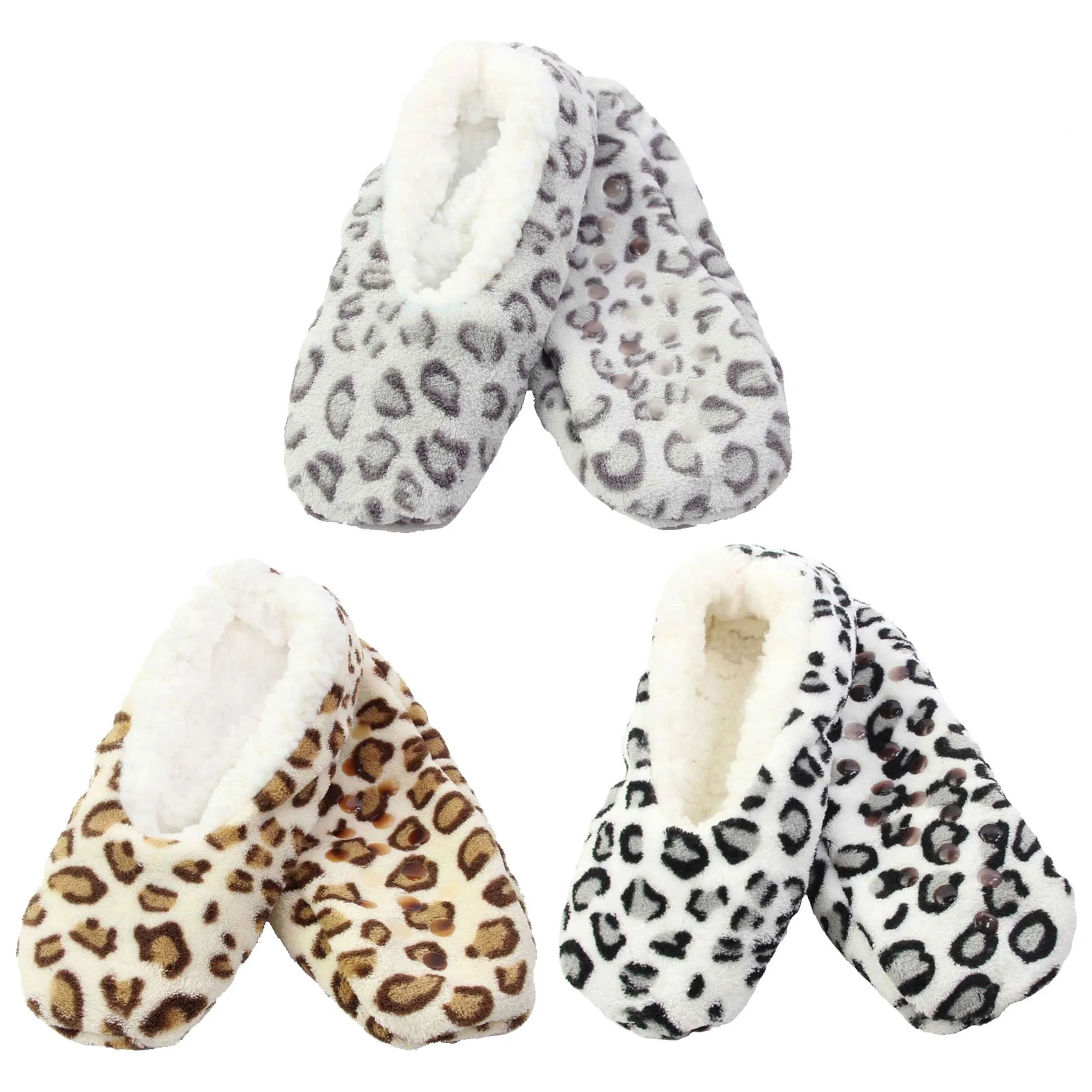 Women's Soft Warm Cozy Fuzzy Home Slippers Non-Slip Lined Socks