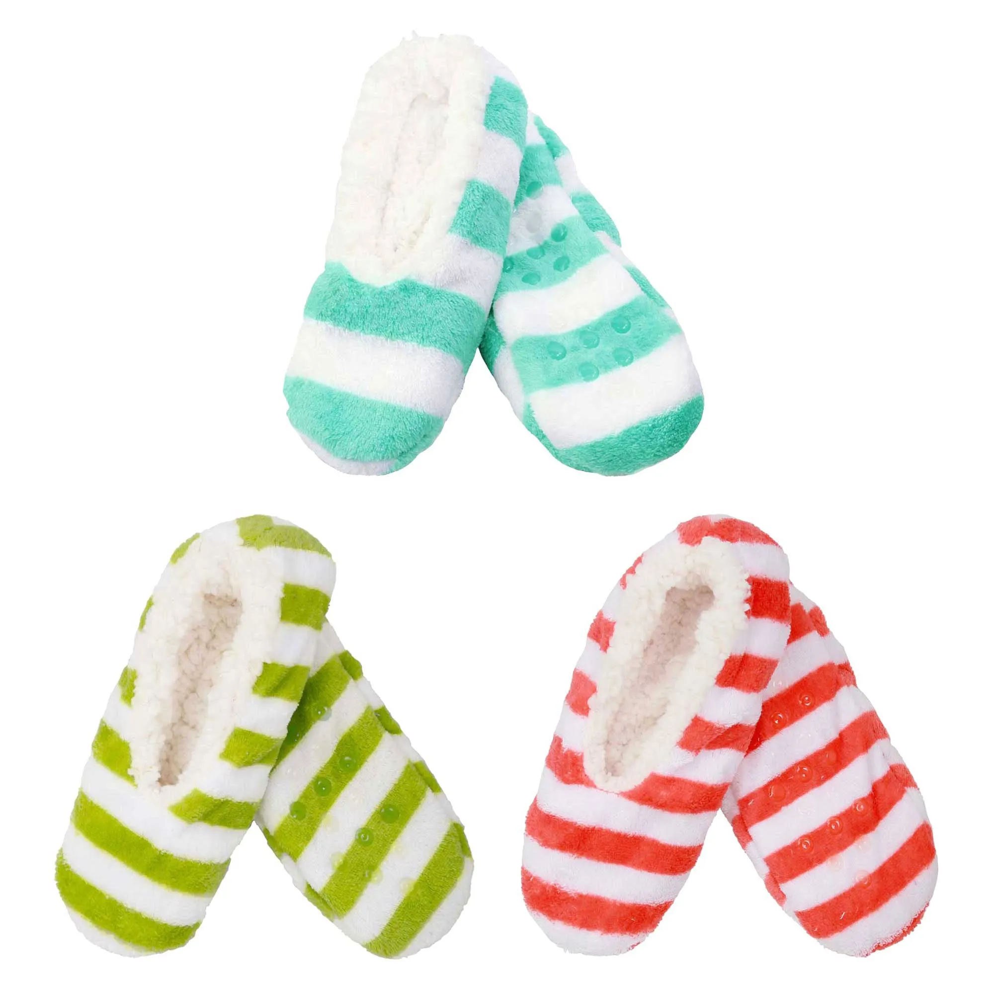 Women's Soft Warm Cozy Fuzzy Home Slippers Non-Slip Lined Socks