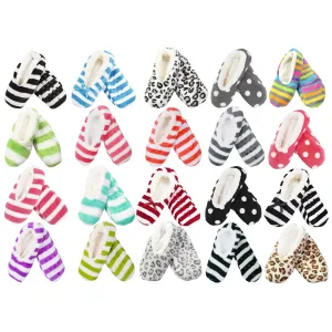 Women's Soft Warm Cozy Fuzzy Home Slippers Non-Slip Lined Socks