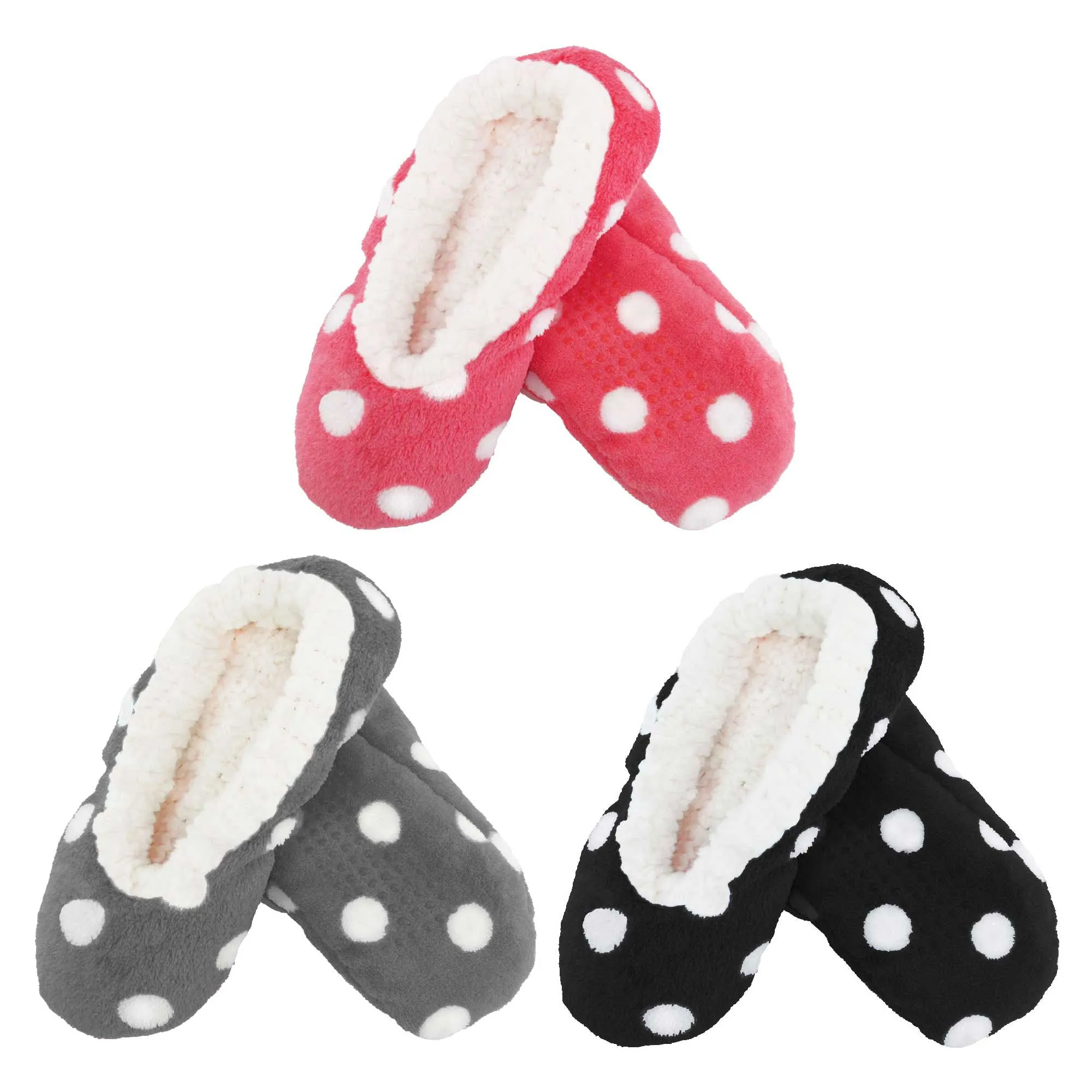Women's Soft Warm Cozy Fuzzy Home Slippers Non-Slip Lined Socks