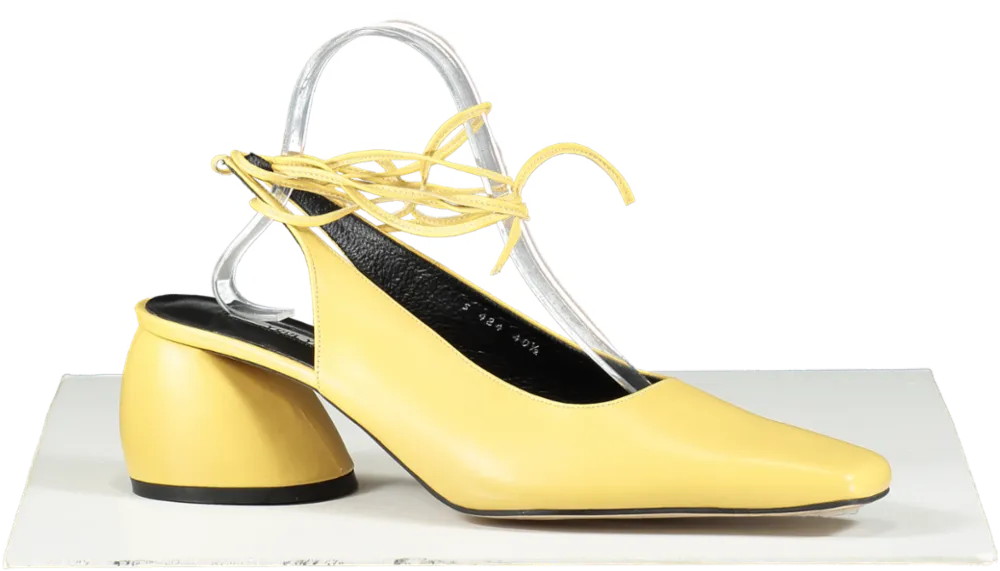 Yuul Yie Yellow Alexia Lace-up Sling-backs UK 7.5 EU 40.5 