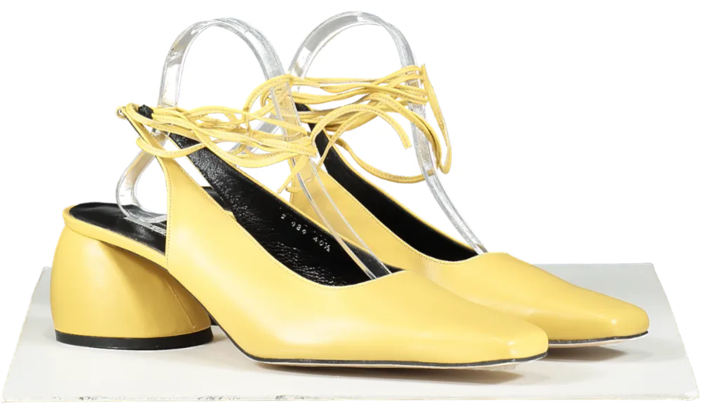 Yuul Yie Yellow Alexia Lace-up Sling-backs UK 7.5 EU 40.5 