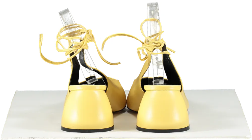 Yuul Yie Yellow Alexia Lace-up Sling-backs UK 7.5 EU 40.5 